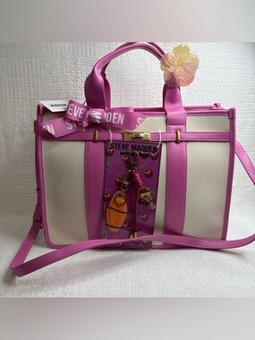 Steve Madden BWEBBER-Large Natural/Pink Satchel 💞